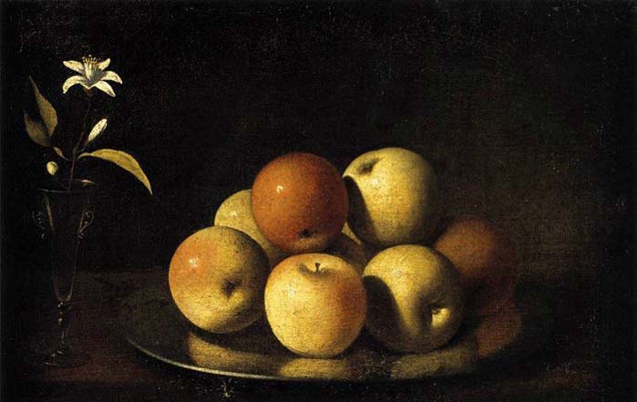 Still-Life with Plate of Apples and Orange Blossom